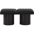 thumbnail image 3 of Meridian Furniture Pavilion Black Boucle Fabric Bench, 3 of 11