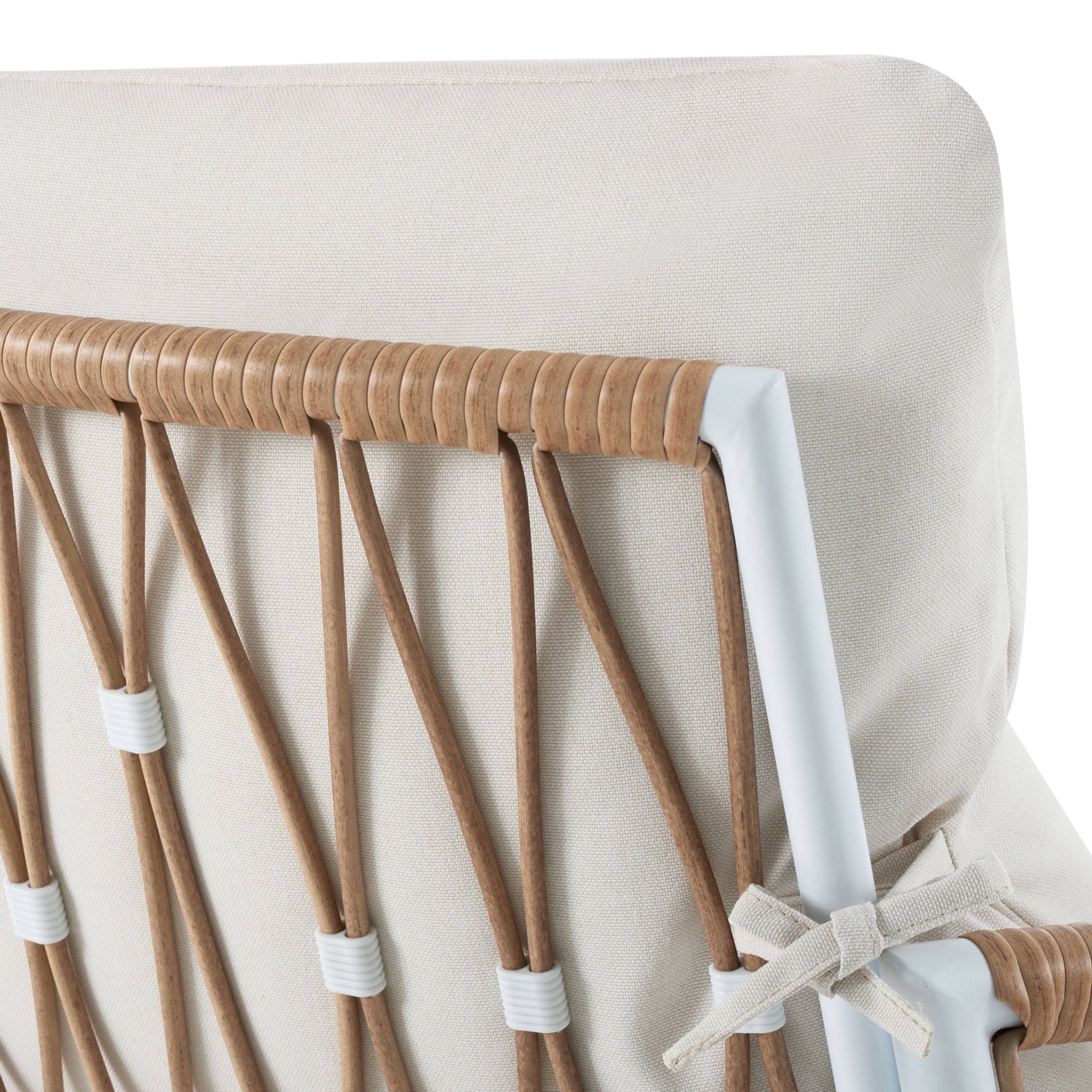 Better Homes & Gardens Lilah Outdoor Wicker Loveseat with White Cushions