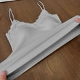 thumbnail image 5 of Womens Soft Tank Tops with Built in Bra Cami Women Cute Lace Shirts Summer Adjustable Spaghetti Straps Camisole Women Ribbed Breathable Cami Tanks Beach Travel Outfits, Gray S, 5 of 9