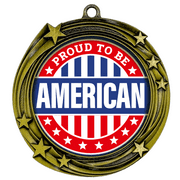 Stars Proud to Be American Medal | High Relief Metal Medals | Patriotic Award (3 Pack)