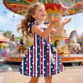 thumbnail image 5 of dmqupv Girls USA Dress Girls Dress Toddler American Flag Dresses Flutter Sleeve Patriotic Clothes Independence Day Outfits Wine,1-2 Years, 5 of 6