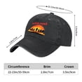 thumbnail image 3 of Vintage Cotton Washed Distressed Baseball Cap - Action Design with Running Silhouettes & Setting Sun - Stylish Golf Dad Hat for Men & Women, 3 of 6