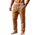 thumbnail image 2 of Stamzod Casual Pants for Men Loose Fit Drawstring Beach Pants with Pockets Lightweight Stretch Summer Trousers Coffee XXXL, 2 of 6