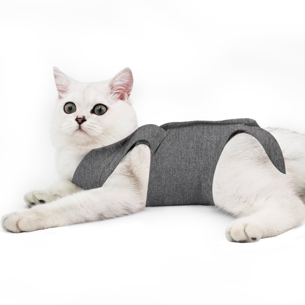 Lianzimau Cat Surgery Recovery Suit Cotton Cat Recovery Body wraps for