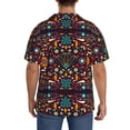thumbnail image 5 of Naloa Colorful Mexican2 Men's Loose Fit Cuban Collar Short-Sleeve Shirt with Button-down and Chest Pocket for Everyday Wear Outings - X-Large, 5 of 7