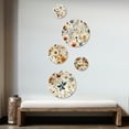 thumbnail image 2 of Designart "Orange White Autumn Cottage Blooms" Floral Round Wall Art Set Of 5 - Orange Cottage Living Room Wall Metal Art Set, 2 of 6