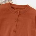 thumbnail image 4 of HCNTES Girls Cute Cardigan 100% Cotton Girls Button Up Sweater Long Sleeve Kids Knit Cardigan Crewneck Casual Kawii Clothes(9-10 Years,Brick Red#1), 4 of 5
