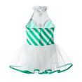 thumbnail image 6 of vastwit Kids Girls Candy Cane Stripes Ballet Dance Dress Christmas Carnival Performance Costume Green 12, 6 of 7