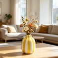 thumbnail image 3 of Ceramic Striped Vase, Hand-Painted Modern Nordic Boho Vase Small Decorative Flower Container for Table Kitchen Indoor Room Centerpiece, 3 of 7