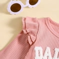 thumbnail image 5 of LNMQLPDBS Baby Clothes for Girls Ribbed Layered Ruffle Long Sleeve Solid Color Pullover Letter Romper & Elastic Waist Pants 2pcs Outfits Newborn Gift Set Baby Girl Clothes for Home Outdoor Daily, 5 of 9