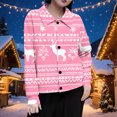 thumbnail image 2 of Fartey Womens Christmas Cardigans Sweater Funny Xmas Print Long Sleeves Button Down Sweater Fashion Holiday Party Cardigan Coat Pink S, 2 of 7
