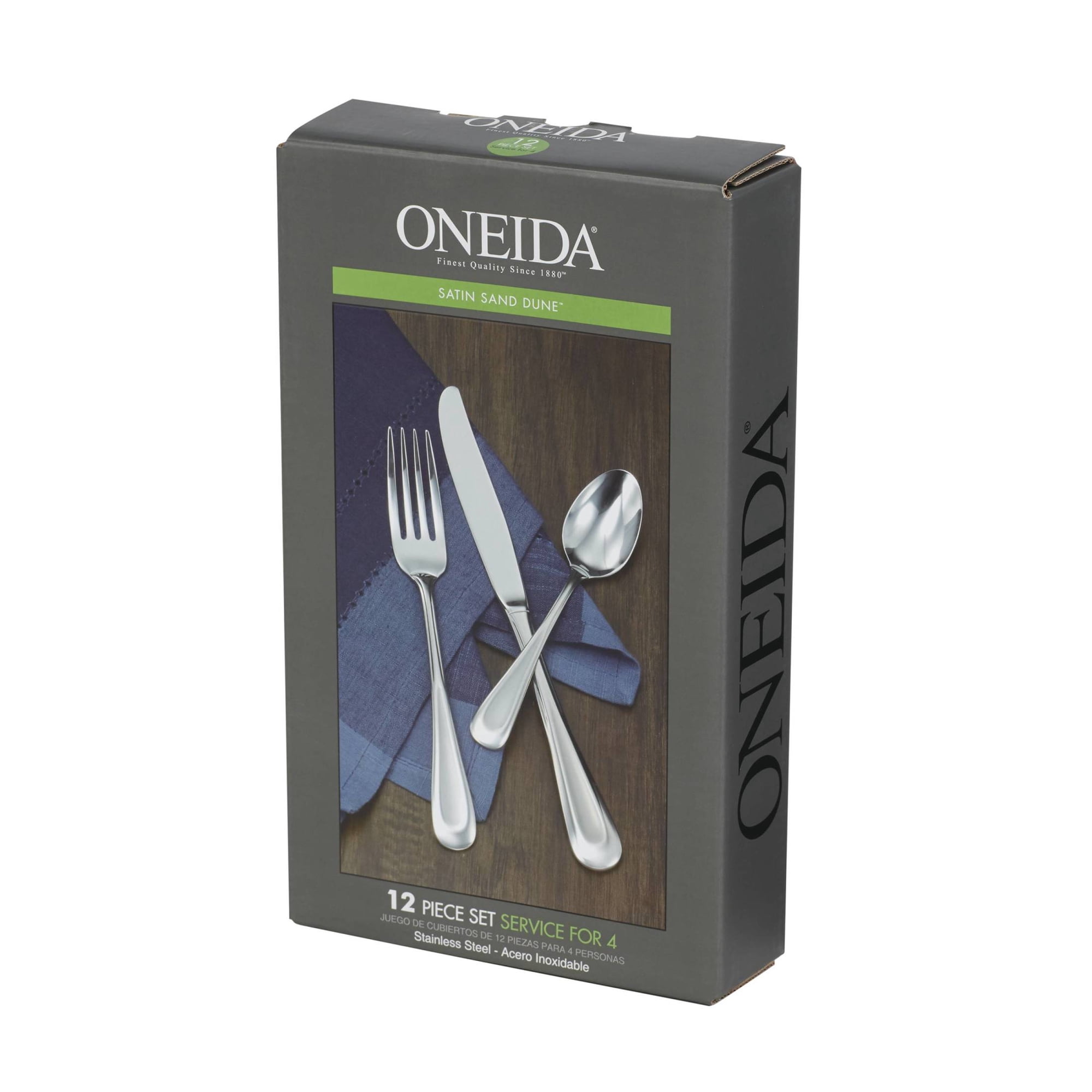 Oneida Sand Dune 12-Piece Satin 18/0 Stainless Steel Flatware Set (Service for 4)