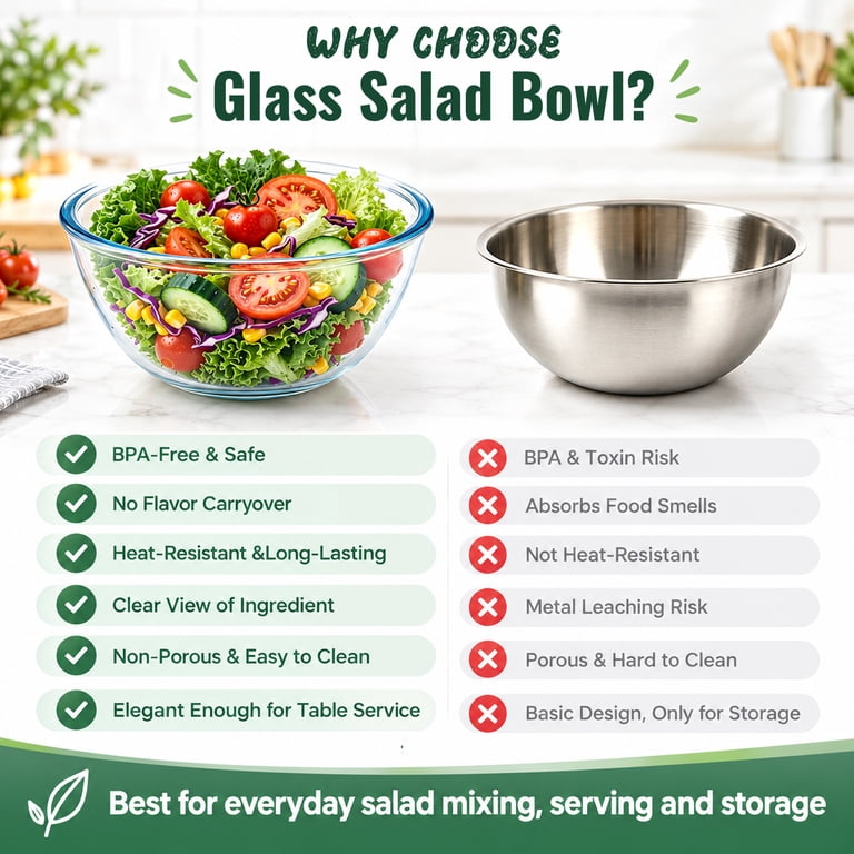 WEPSEN Glass Mixing Bowls with Lids, 4-Piece Set photo 4