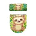 thumbnail image 2 of HELLHERO Toilet Seat Covers 2-Piece Elastic Fabric Easy to Install for People, Cute Sloth Jungle Pattern, 2 of 7