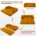 thumbnail image 3 of Middle Size Yellow Light luxury sit/lie convertible compression sofa bed module free combination, 3 of 9