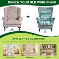 thumbnail image 4 of Piece Wingback Chair Cover Printed Wing Chair Slipcovers Stretch Wingback Armchair Covers Furniture Protector with Elastic Bottom for Living Room Bedroom Wingback Chair, 4 of 7