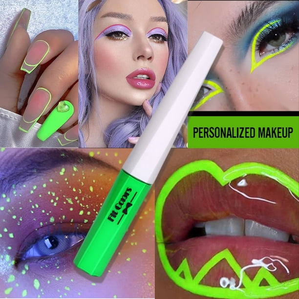 8 Colors Neon Eyeliner Pen UV Light Pastels Pastel-Black Light Glow Eye Makeup Waterproof Liquid Eyeliner Pencil Cosmetics05 He Qiyong unisex