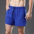 thumbnail image 6 of Men's 5 Inch Inseam Running Shorts Quick Drying Lightweight Breathable Athletic Workout Gym Shorts with Pockets Blue, Size L, 6 of 9