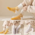 thumbnail image 3 of Calcetines gruesos de invierno para mujer, pantuflas de terciopelo borroso, Kawaii, contraste de Color, gradiente, patrón de cielo estrellado, esponjoso, para dormir, Stock, 3 of 5