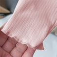 thumbnail image 5 of LNMQLPDBS Baby Girls Ribbed Lounge Set Toddler Button Down Shirt with Relaxed Fit Pants Kids Ruffle Trim 2 Piece Outfit Girls Casual Soft Knit Outfit School Holiday Daily Wear with Pockets, 5 of 9