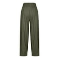 thumbnail image 3 of Lixiuxyad Comfy Casual Pants Women Linen Boho Pants Baggy Harem Pants Summer Loose Wide Leg Trousers High Waisted Beach Vacation Pants With Pocket Green, 3 of 4