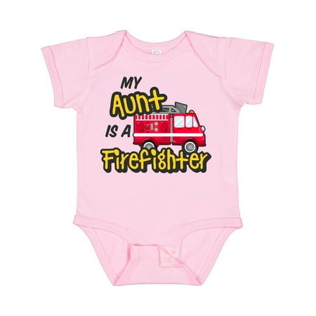 

Inktastic My Aunt is a Firefighter with Fire Truck Gift Baby Boy or Baby Girl Bodysuit