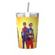 thumbnail image 1 of Termo Henry Danger con pajita cónica, doble pared, aislamiento al vacío, impresión de acero inoxidable, 12 oz, color blanco, 1 of 7