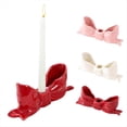 thumbnail image 3 of Candelabro de Cerámica con Forma de Lazo, Elegante Candelabro de Cerámica con Nudo de Lazo para Decoración del Hogar, Bodas, Centro de Mesa, Color Rojo., 3 of 5