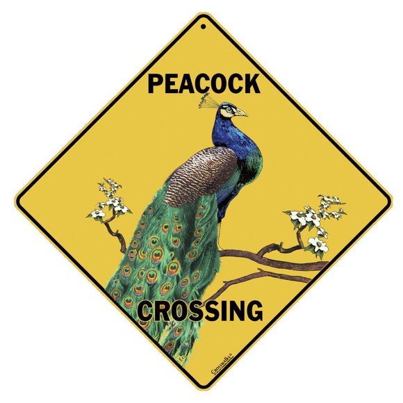 Crosswalks Peacock Crossing 12"" X 12"" Señal De Aluminio (X218)