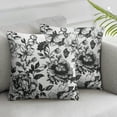 thumbnail image 3 of nygtbtfer Black Floral Pillow Covers Vintage Flower Decorative Throw Pillow Covers Set of 2 Pillowcases Linen Square Cushion Covers For Couch Bed Sofa Chair Car Decor White, 3 of 7