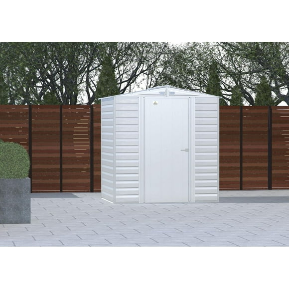 Arrow Select Steel Storage Shed Steel Storage Shed, 6x5, Flute Grey