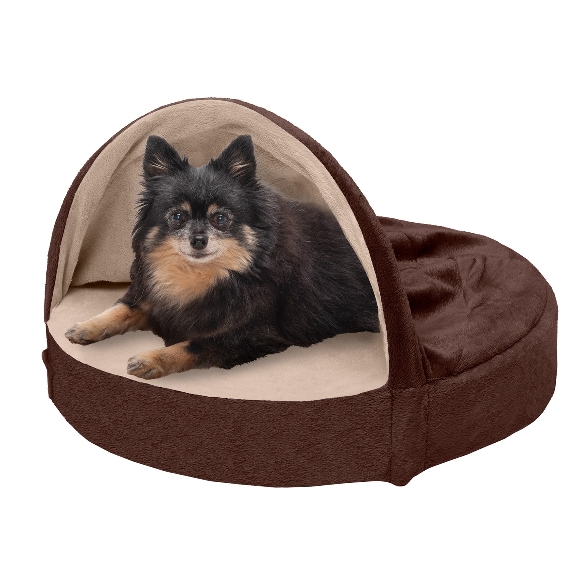 FurHaven Pet Dog Bed Memory Foam Microvelvet Snuggery Burrow Pet Bed