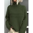 thumbnail image 2 of Suéter PRETTYGARDEN Cuello Alto Tejido Grueso Verde Militar XL, 2 of 6