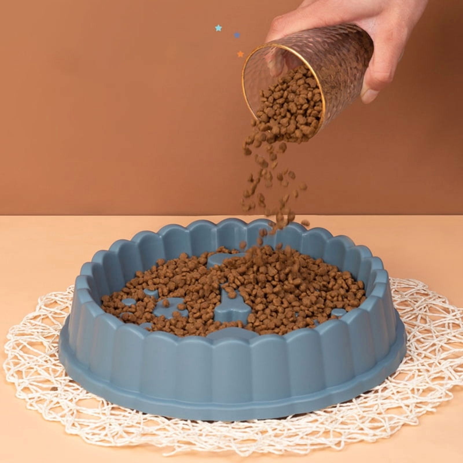 Anti-Choking Slow Feeder Dog Bowl: Non-Spill Food Bowl for Small/Medium/Large Dogs, Also for Cats, Durable Pet Feeding Dish,