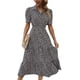 thumbnail image 5 of Txlixc Vestido de manga corta femenino con solapa impresa en flores Txlixc  moda, 5 of 9