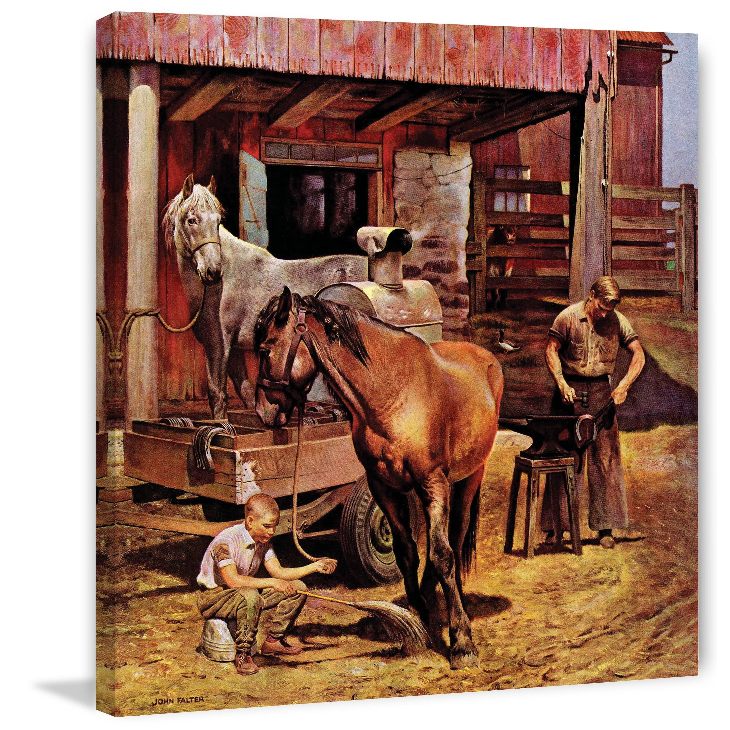 Marmont Hill "Blacksmith" by John Falter Painting Print on Canvas