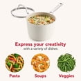 thumbnail image 6 of KitchenAid Hard-Anodized 2 Quart Ceramic Induction Saucepan with Lid, Dishwasher Safe and Oven Safe to 500°F, Porcelain White, 6 of 11