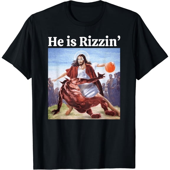 Christ Basketball Christian He Is Rizzin Is Rizzen T-Shirt