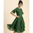 thumbnail image 3 of Moomaya Printed Rayon Short Sleeve Fit & Flare Dress - Regular Fit Party Dress, 3 of 9