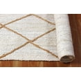 thumbnail image 5 of Indian Hand Woven Square Jute Rug Geometric White Living Area Floor Mat Dining Room Carpet 11x11 Feet, 5 of 5