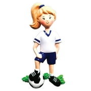 Sports Girl SOCCER Player Personalized Christmas Ornament DO-IT-YOURSELF