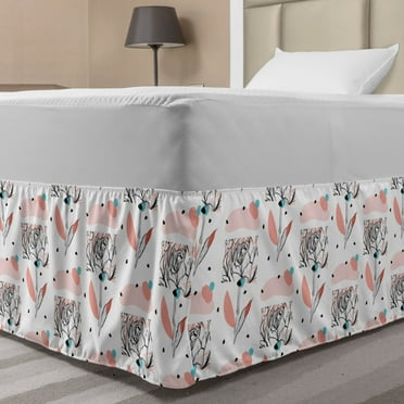 Ambesonne Modern Multi-color Abstract Wrap Around and Gathered Microfiber Bed Skirt, Full
