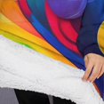 thumbnail image 3 of Oversized Wearable Blanket Hoodie,Colorful Tie Dye Wave Sphere Pattern Sherpa Blanket Hoodie with Super Pockets,Super Warm Fuzzy Pullover for Women & Men, 3 of 6