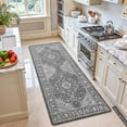 thumbnail image 2 of PABUBE Kitchen Mat 24"x87", Waterproof & Oil Proof Kitchen Rug, Persian Vintage Decor, 0.4" Thick Cushioned Anti Fatigue Kitchen Mat for Floor, Easy Clean, Non-Slip Kitchen Floor Mat, 2 of 9
