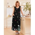 thumbnail image 3 of Ekouaer Nightgowns for Women Sleeveless Sleepshirt Long Print House Dress Tank Nightshirt Maxi Casual Dress with Pockets, 3 of 6