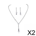 thumbnail image 1 of 2x Conjuntos De Joyas De Boda, Conjunto De Joyas Blancas Con Diamantes De Imitación Para Fiesta, Chicas, , Estilo Simple, 1 of 8