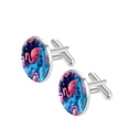 thumbnail image 2 of Flamingo Elegant Dress Shirt Silver Jewelry Mens Cufflinks Shirt Clip Set Made of Stainless Steel for Formal Occasions, 2 of 6