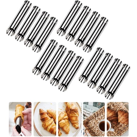 SCSpecial Kit de 12 tubes à cannoli en acier inoxydable avec moule à gâteau pour la fabrication de coques de cannoli, formes DIY pour la cuisson