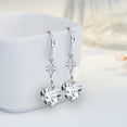 thumbnail image 4 of Emma Manor EM 925 Sterling Silver Jewelry Lucky Four Leaf Clover 5A Love Heart Shape Cubic Zirconia Dangle Earrings for Women, 4 of 5