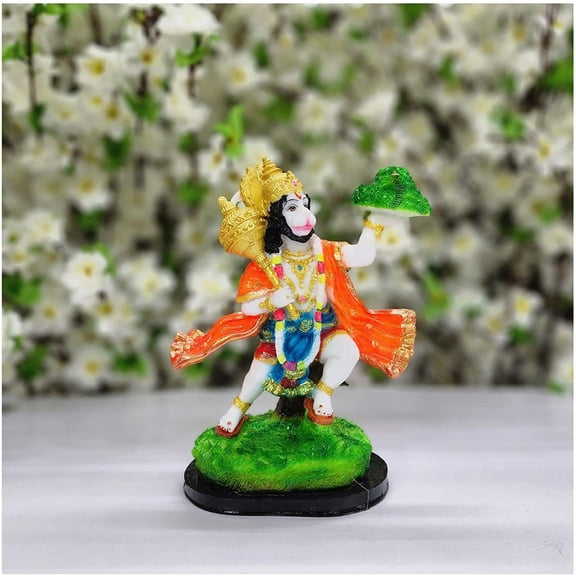 Hanuman ji Statue in Marble Dust Hanuman Sculpture Hanuman Lifting Sanjivani Mountain Hanuman Idol Monkey God Statue Hanuman Figurine Indian Temple Mandir Decor Hanuman Murti - AtoZ India Cart